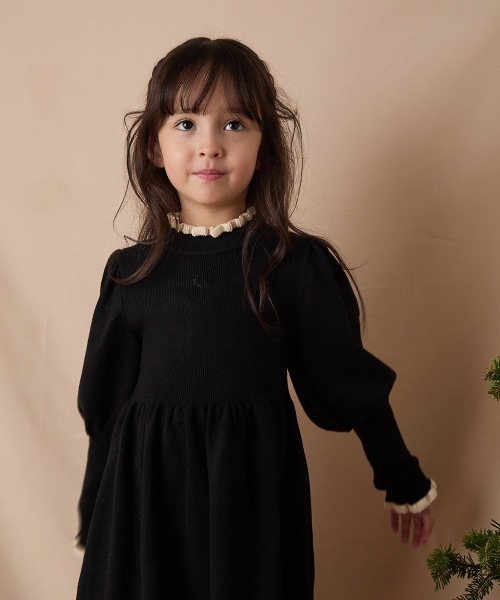 「riziere」 「KIDS」長袖ワンピース 150 グレイッシュベージュ キッズ_画像4