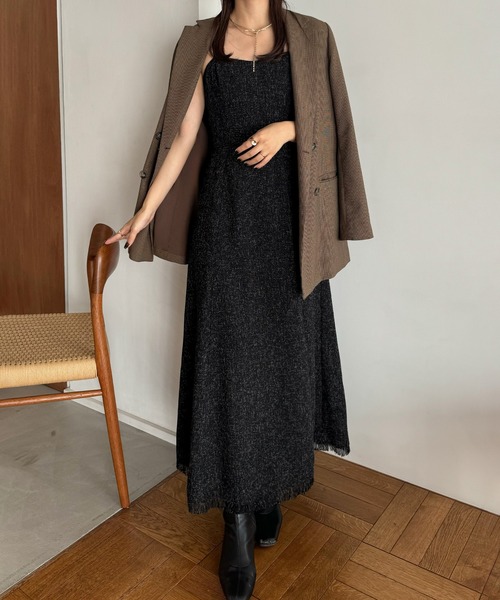 「junoah」 ノースリーブワンピース X-LARGE グレー レディース_画像5