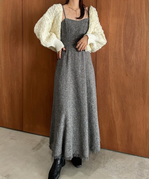 「junoah」 ノースリーブワンピース X-LARGE グレー レディース_画像8