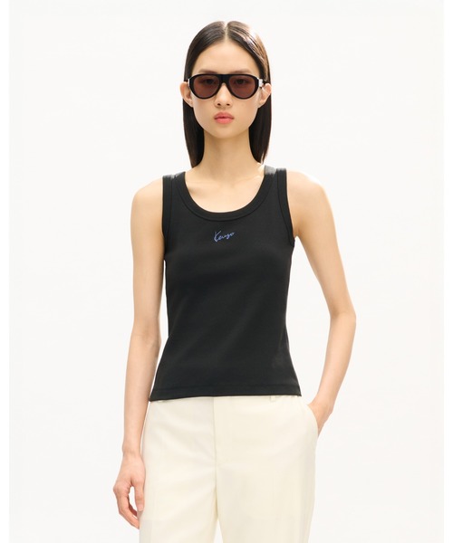 'KENZO Signature' エンブロイダリー タンクトップ イン コットン レディース_2