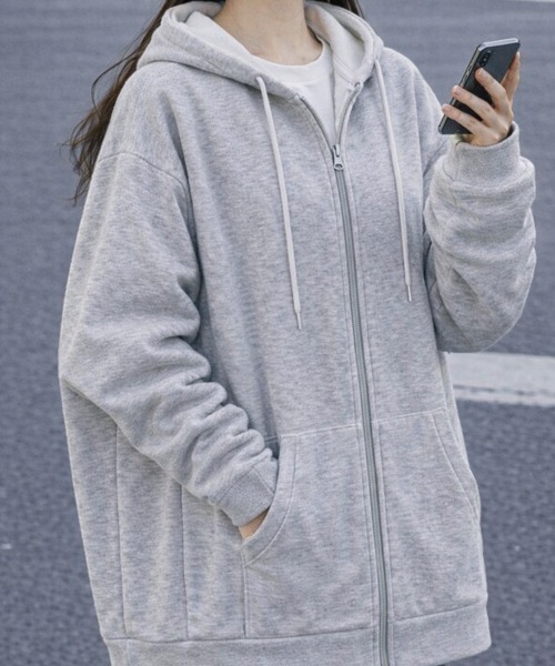 「cammie」 ジップアップパーカー M ブラック レディース_画像2