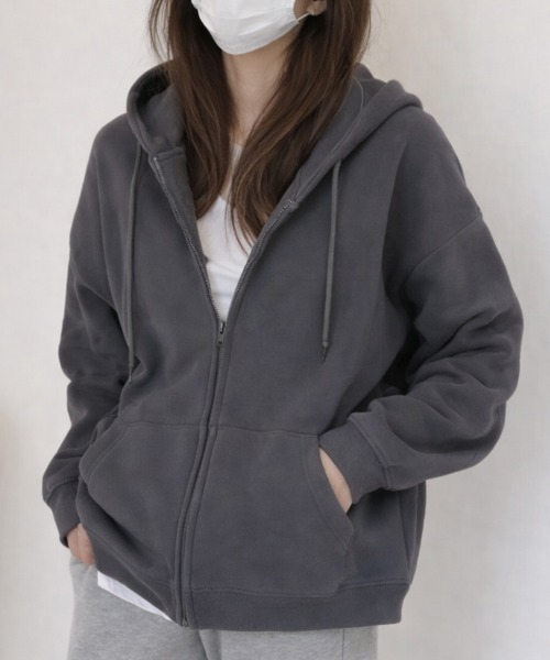 「cammie」 ジップアップパーカー M ブラック レディース_画像4