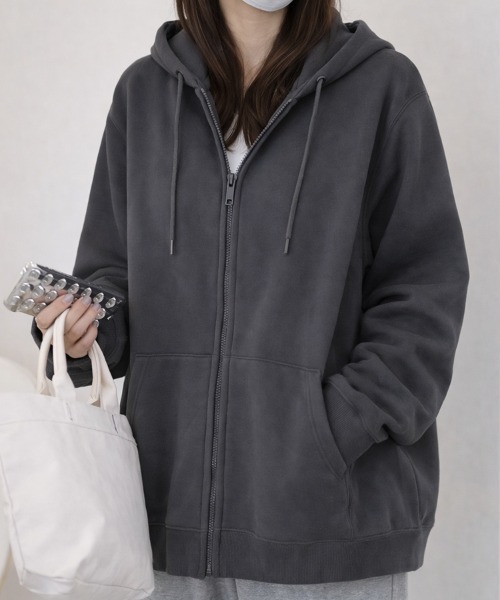 「cammie」 ジップアップパーカー M ブラック レディース_画像9