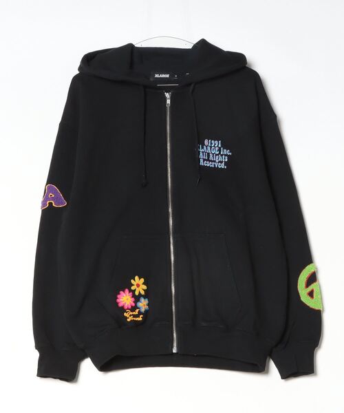 XLARGE ブラック ジップアップパーカー L XLARGE（エクストラ ラージ） ジップアップパーカー X-LARGE ブラック