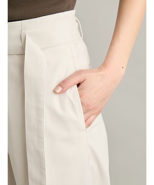 ワイドパンツ パンツ 「吸水速乾」「接触冷感」「UVカット」「ウォッシャブル」マルチファンクションセミワイドタックパンツ レディースの画像