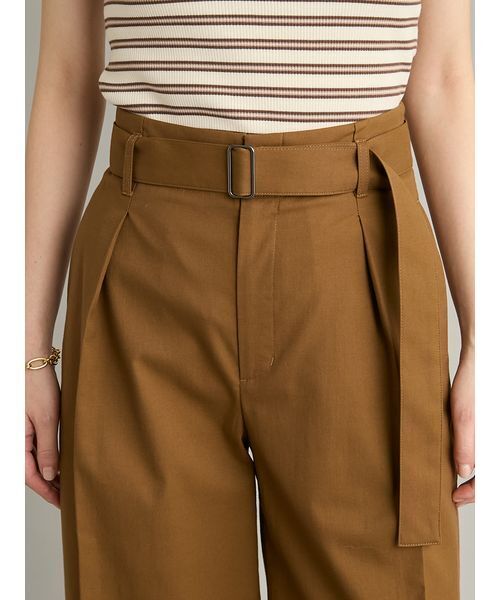 ワイドパンツ パンツ 「吸水速乾」「接触冷感」「UVカット」「ウォッシャブル」マルチファンクションセミワイドタックパンツ レディースの画像