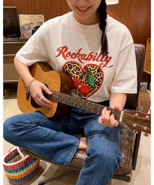 CHEER（チアー） tシャツ 半袖 ヒョウ柄 ハート チェリー プリント