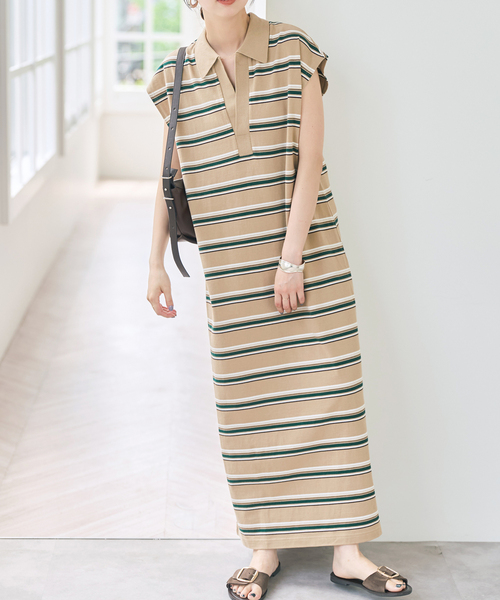 ☆美品☆【MARK＆LONA】ボーダーワンピース Spick＆Span（スピック アンド スパン） ワンピース マルチボーダー