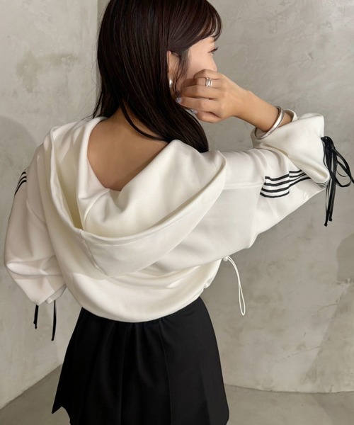 「one after another NICE CLAUP」 ジップアップパーカー FREE 杢グレー レディース_画像3
