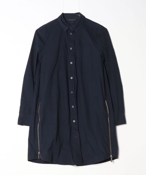 「ARMANI EXCHANGE」 シャツワンピース 0 ネイビー レディース