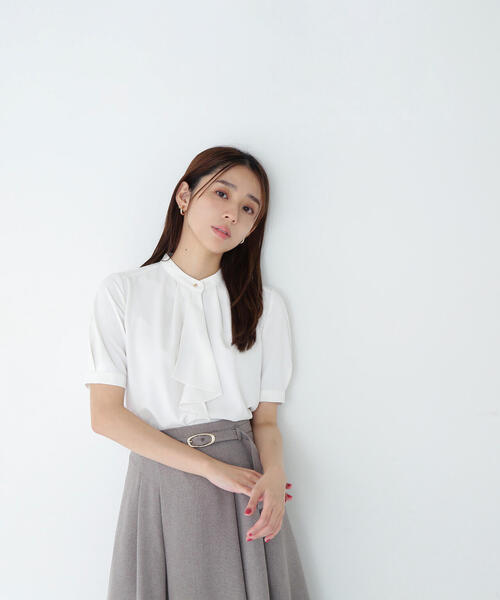 「NATURAL BEAUTY BASIC」 半袖ブラウス SMALL ダークブルー レディース_画像2