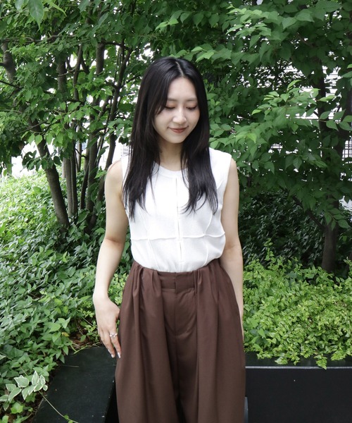 Ponzoo　　ノースリーブ　トップス　タンクトップ　サイドスリット UNITED TOKYO（ユナイテッドトウキョウ） タンクトップ ノースリーブ
