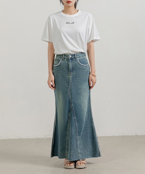 「DAY CLOSET」 デニムスカート M ダークグレー レディース_画像4