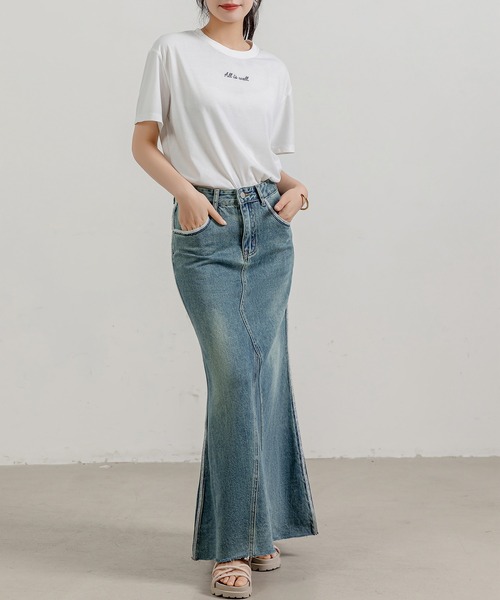 「DAY CLOSET」 デニムスカート M ダークグレー レディース_画像5