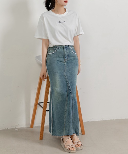 「DAY CLOSET」 デニムスカート M ダークグレー レディース_画像7
