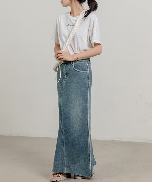 「DAY CLOSET」 デニムスカート M ダークグレー レディース_画像8