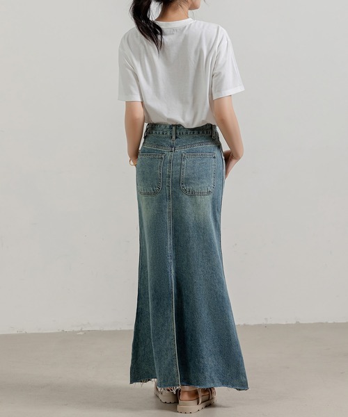 「DAY CLOSET」 デニムスカート M ダークグレー レディース_画像9