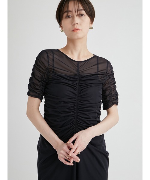 「emmi」 半袖ワンピース 0 ベージュ レディース_画像2