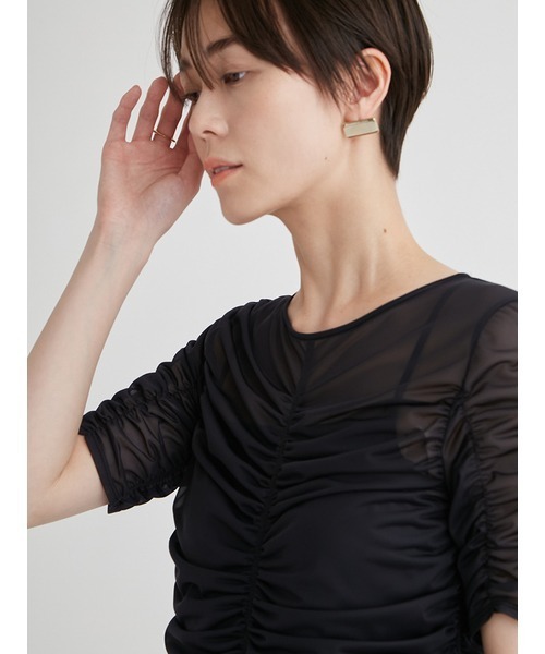 「emmi」 半袖ワンピース 0 ベージュ レディース_画像6