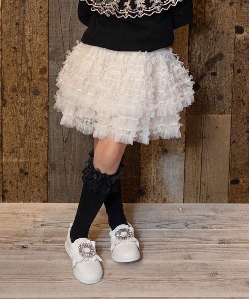 「Rora」 「KIDS」フリルスカート 130cm ベージュ キッズ_画像4