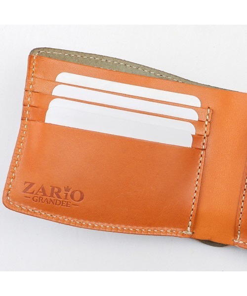 ZARIO-grandee- 財布 栃木レザーバイカラー二つ折り財布 メンズ