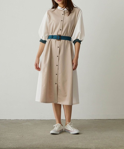 ワンピース 袖口リブバイカラーワンピース Zozotown Yahoo 店 通販 Yahoo ショッピング