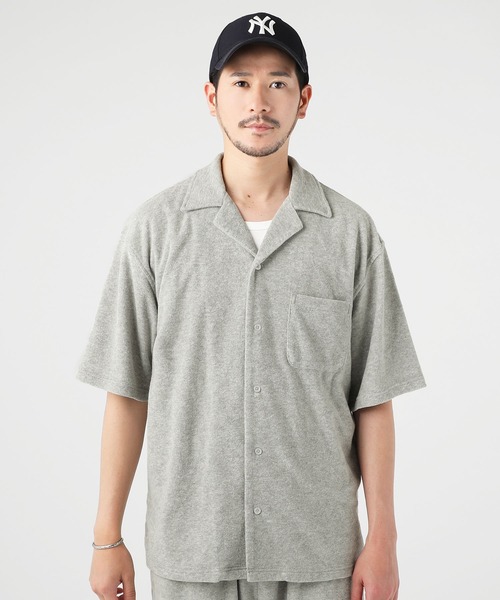 LIL VENDARS シャツ TCパイルリラクシング半袖オープンカラー