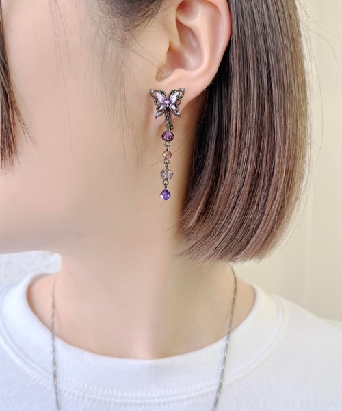 ANNA SUI（アナスイ） ピアス 蝶モチーフ 2WAYピアス レディース 
