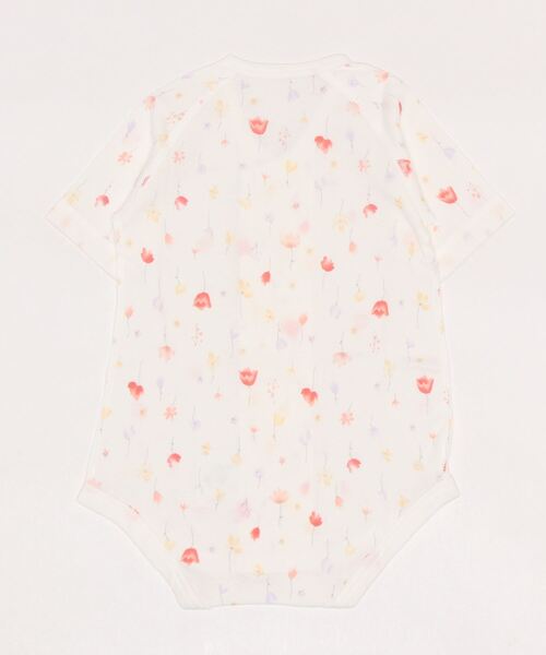 ベビー肌着 ワンタッチ短肌着（ずりあがり防止付き・フラワー） | Combi mini | 03
