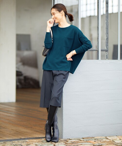 【美品】 ICB プルオーバーニット ICB L 【WEB限定カラーあり・洗える】コットンポリエステル