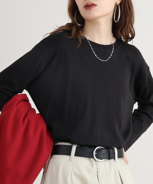 atONE（アットワン） tシャツ ラウンドヘム サイドスリット ロングT