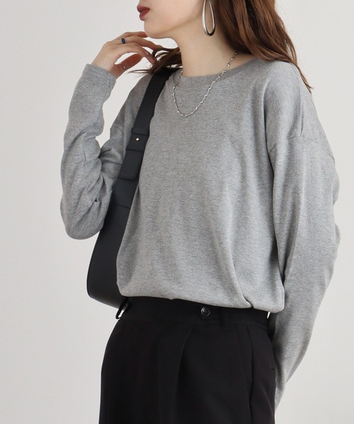 atONE（アットワン） tシャツ ラウンドヘム サイドスリット ロングT