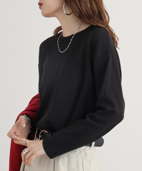 atONE（アットワン） tシャツ ラウンドヘム サイドスリット ロングT