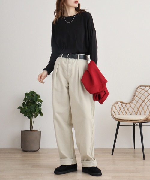 atONE（アットワン） tシャツ ラウンドヘム サイドスリット ロングT