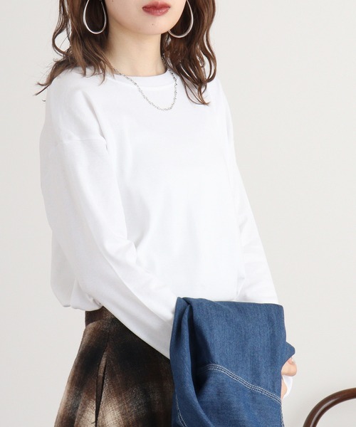 atONE（アットワン） tシャツ ラウンドヘム サイドスリット ロングT