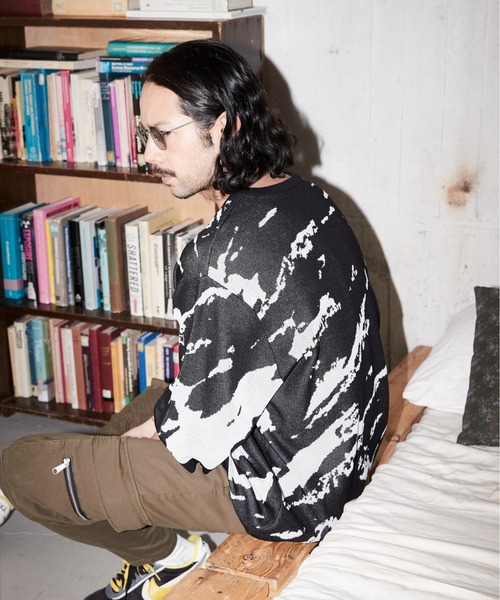 セーター ニット ADAMPATEK / abstract pattern short sleeve knit/ルーズシルエット半袖ニットTシャツ”ア | ADAM PATEK | 12