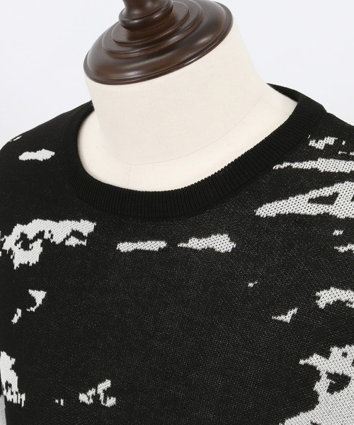 セーター ニット ADAMPATEK / abstract pattern short sleeve knit/ルーズシルエット半袖ニットTシャツ”ア | ADAM PATEK | 21