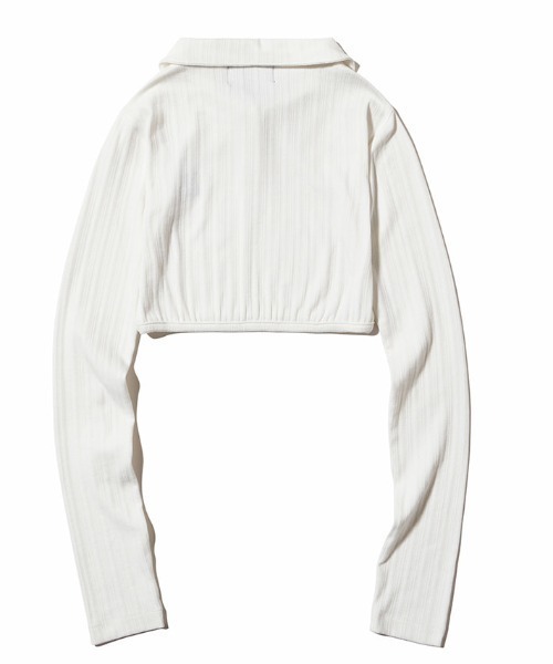 ブラウス シャツ A'GEM/9 × .kom「WOOALONG/ウアロン」Signature collar button crop top/ラーボタ WOOALONG ブラウス シャツ A'GEM/9 × .kom「WOOALONG/ウアロン