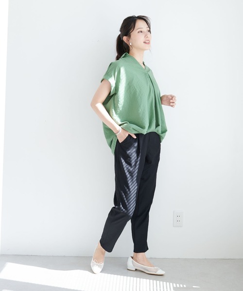 CRONOS サイドストライプ スリムフィットパンツ CRONOS BOTTOMS