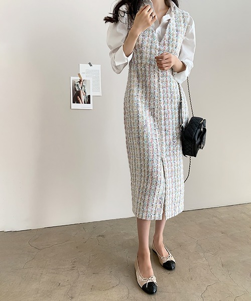 Doula Doula（ドゥーラドゥーラ） ワンピース ツイードジャンパー