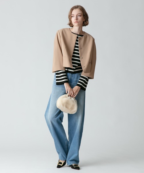 allureville ジャケット ノーカラージャケット ダブルクロスノー