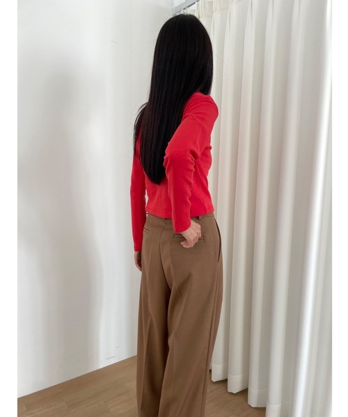 LVEU.】フロントジップオープンネックトップス / トップス