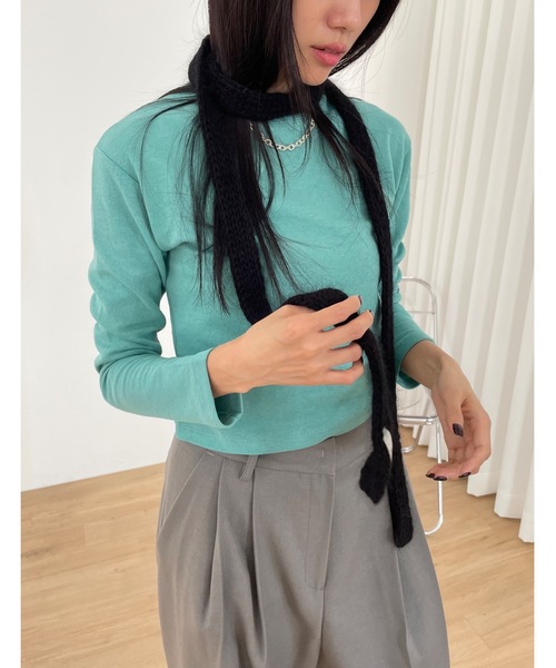 Didot.showroom tシャツ クロップド丈 肉厚 ロンT レディース
