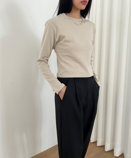 WETTEMPT｜ウィテンプト】CREW NECK MULTI BORDER LONG TEE