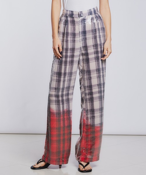 Sov. パンツ スパンコールチェックパンツ レディース : ZOZOTOWN Yahoo