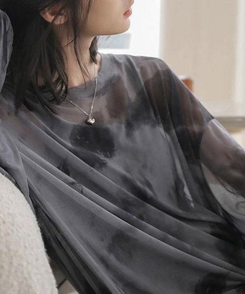 tシャツ シアータイダイTシャツ レディース LADY LIKE tシャツ タイダイ柄シアートップス レディース