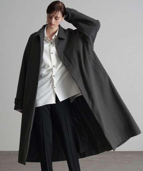 loose/ルース　コート Loose 「Loose/ルース」 ステンカラーコート M チャコールグレー