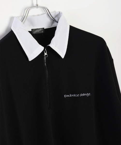 WESTSEA（ウエストシー） tシャツ 襟付き ハーフジップ 鹿の子