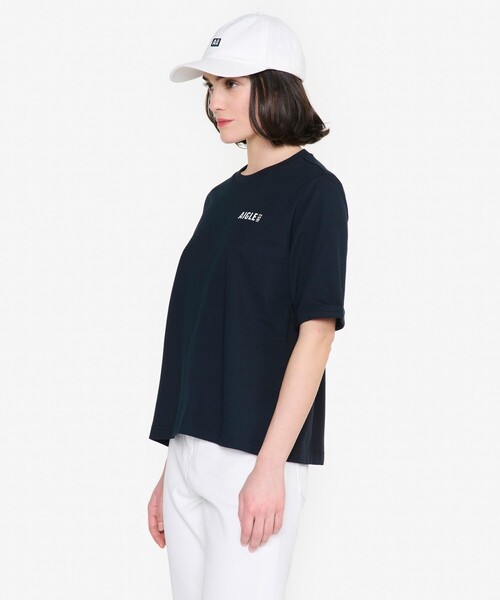 AIGLE tシャツ 吸水速乾 ワンポイントロゴプリント 半袖Tシャツ