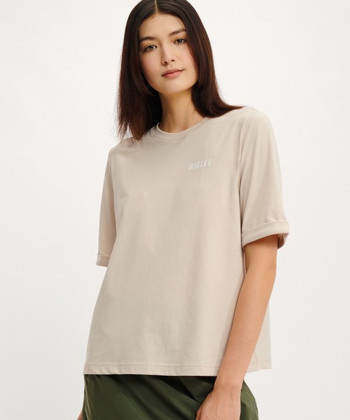 tシャツ 吸水速乾 ワンポイントロゴプリント 半袖Tシャツ レディース